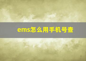 ems怎么用手机号查