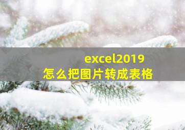 excel2019怎么把图片转成表格