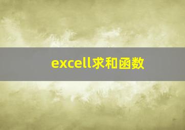 excell求和函数