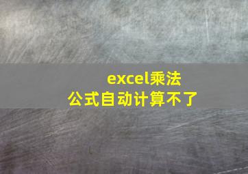 excel乘法公式自动计算不了