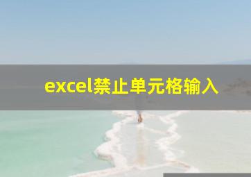 excel禁止单元格输入