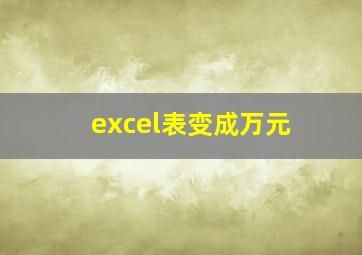 excel表变成万元