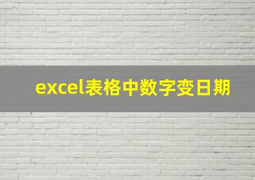 excel表格中数字变日期