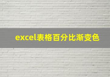 excel表格百分比渐变色