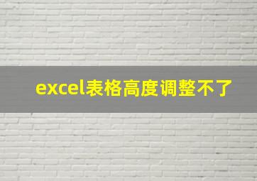 excel表格高度调整不了