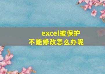 excel被保护不能修改怎么办呢