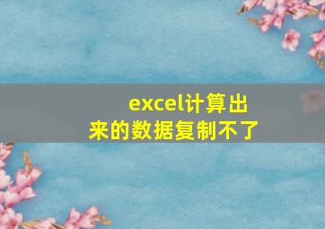 excel计算出来的数据复制不了