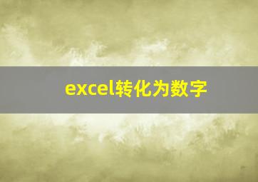 excel转化为数字