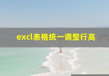 excl表格统一调整行高