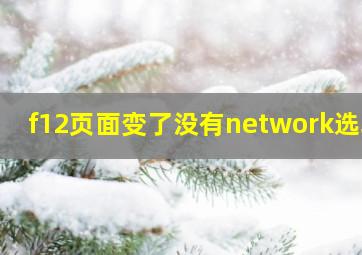 f12页面变了没有network选项