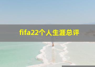 fifa22个人生涯总评