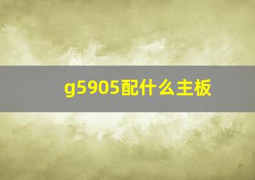 g5905配什么主板