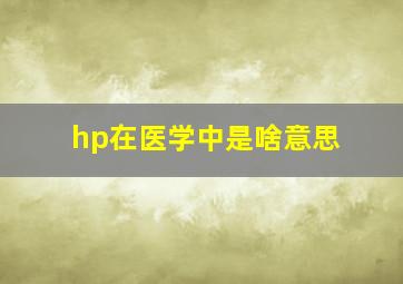 hp在医学中是啥意思