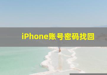 iPhone账号密码找回