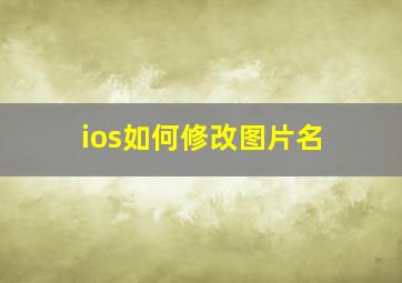 ios如何修改图片名