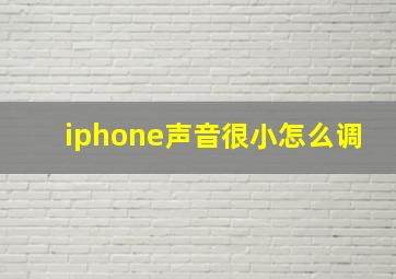 iphone声音很小怎么调