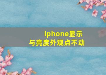 iphone显示与亮度外观点不动