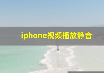 iphone视频播放静音