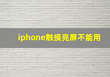 iphone触摸亮屏不能用