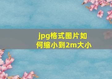 jpg格式图片如何缩小到2m大小