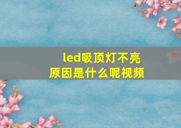 led吸顶灯不亮原因是什么呢视频