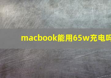 macbook能用65w充电吗