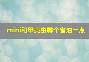 mini和甲壳虫哪个省油一点