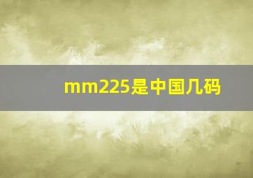 mm225是中国几码