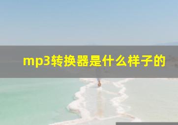 mp3转换器是什么样子的