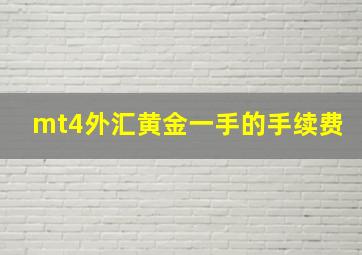 mt4外汇黄金一手的手续费