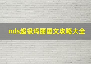 nds超级玛丽图文攻略大全