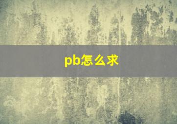 pb怎么求