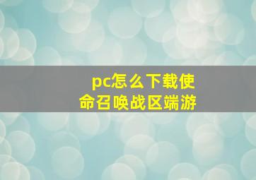 pc怎么下载使命召唤战区端游