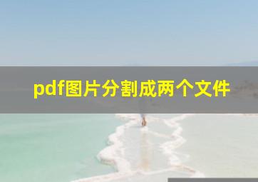 pdf图片分割成两个文件