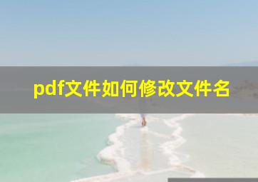 pdf文件如何修改文件名