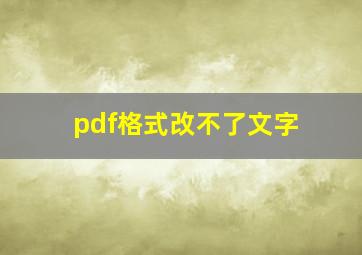 pdf格式改不了文字