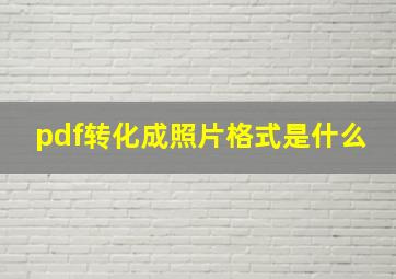 pdf转化成照片格式是什么