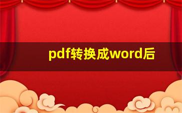 pdf转换成word后