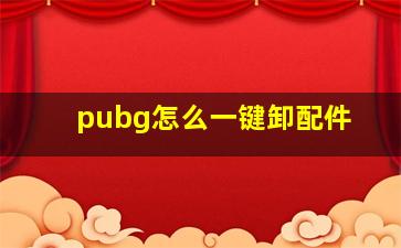 pubg怎么一键卸配件