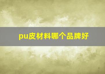 pu皮材料哪个品牌好