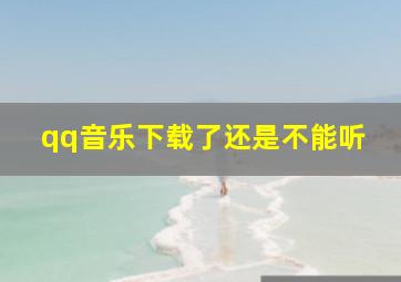 qq音乐下载了还是不能听