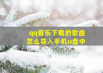 qq音乐下载的歌曲怎么导入手机u盘中