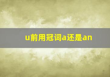 u前用冠词a还是an