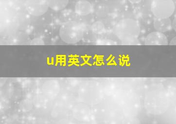 u用英文怎么说