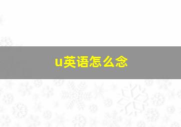 u英语怎么念