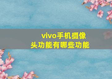 vivo手机摄像头功能有哪些功能