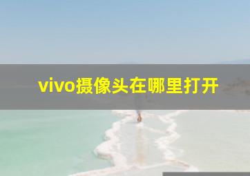 vivo摄像头在哪里打开