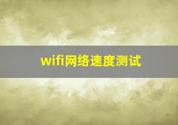 wifi网络速度测试