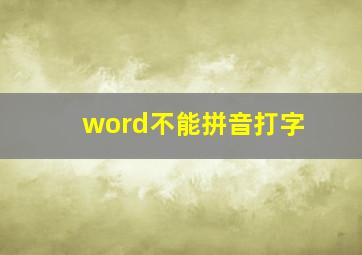 word不能拼音打字