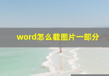 word怎么截图片一部分